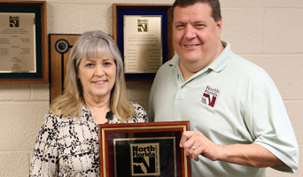 Retiree Tish Freeman and President John Grosskopf April 2017