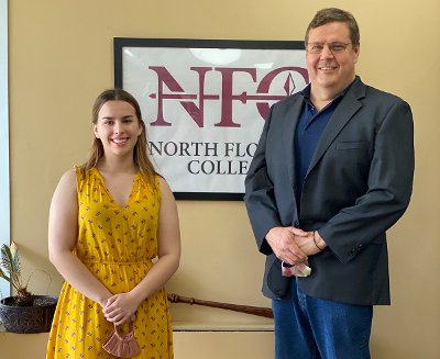 Julia Willis 2021 All-Florida Academic Team and NFC President John Grosskopf