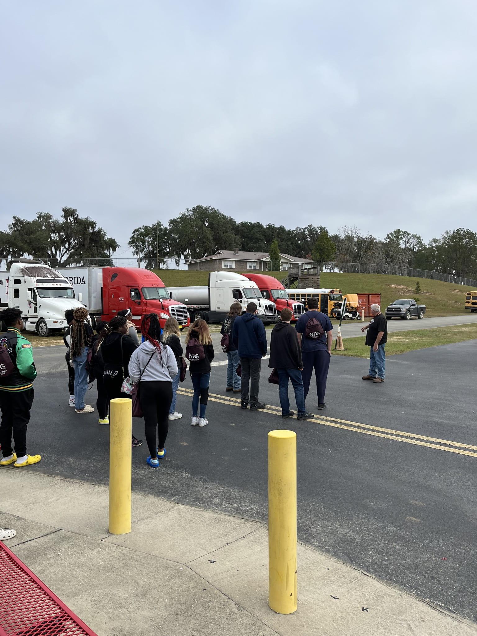 HCHS Students at Public Safety CDL Driving Range