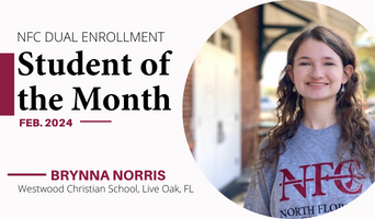 BRYNNA NORRIS Feb 2024 Dual Enrollment student